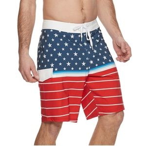 Trinity Pattern Board Shorts, Stars and Stripes